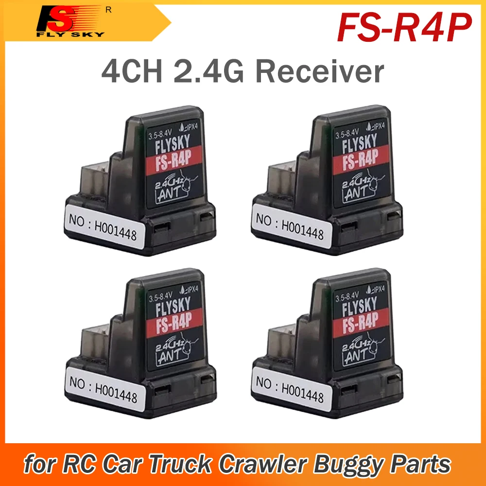FLYSKY FS-R4P 1/2/4PCS 4CH 2.4G Built-in Single Antenna 3.5-8.4V Receiver for RC Car Transmitter Remote Control  FS-G7P ST8