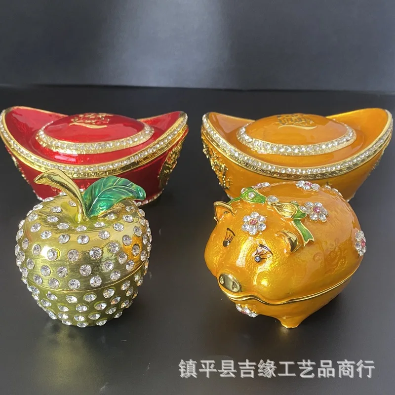 

Lang Cai Jewelry Box Vintage Crafts Dragon Year Gift Dragon and Phoenix Gold Ingot Home Living Room Decoration Ornaments
