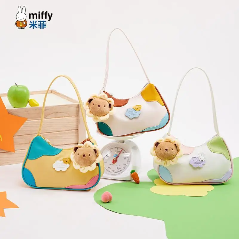 

New Miffy Underarm Bag Cartoon Miffy Rabbit Simple Commuter Shoulder Bag Student Lightweight Handbag Gifts for Girls