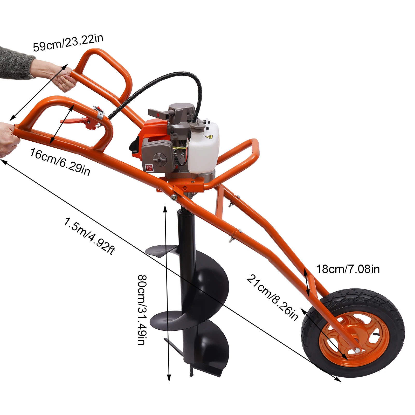 Сверло 300 мм, красный экскаватор 63CC 2.2KW (продается отдельно)