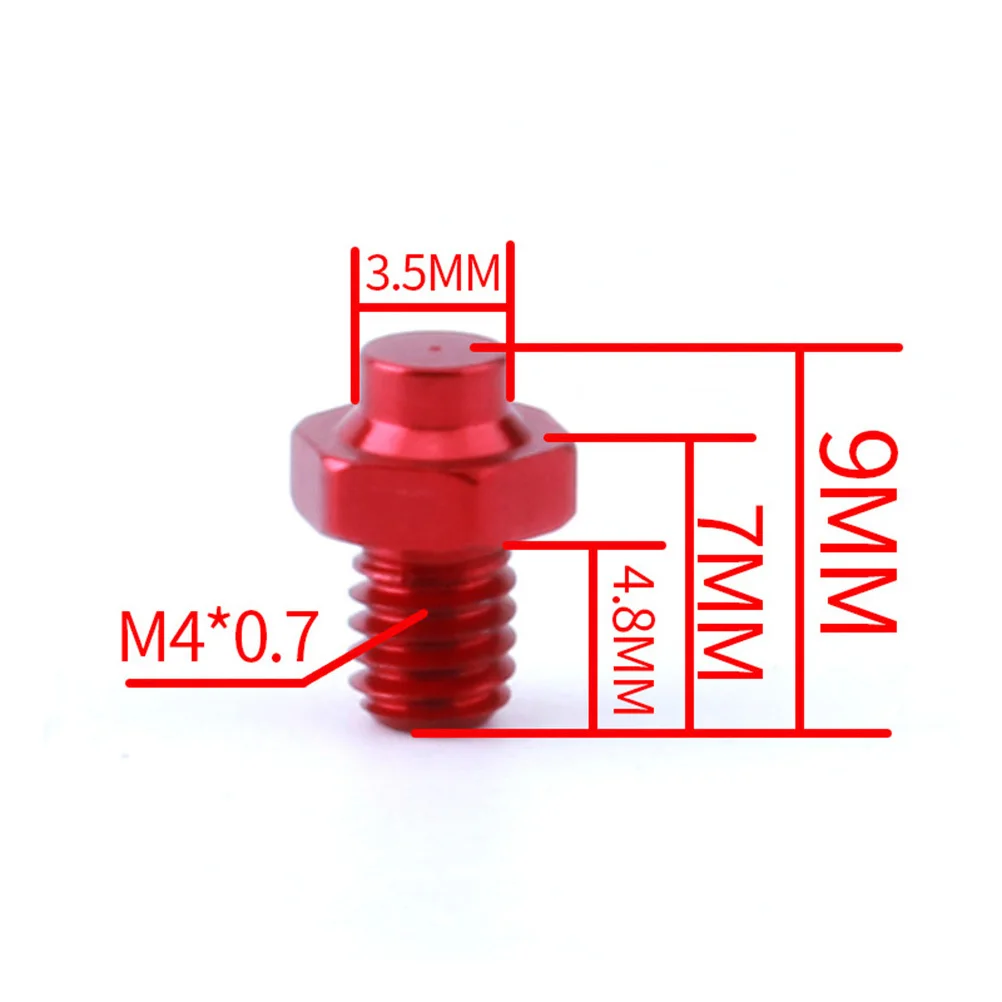

10Pcs Anti Skid Nails for Bike Pedals Red Aluminum Anti Slip Screws Enhanced Grip Corrosion Resistance Polished Surface