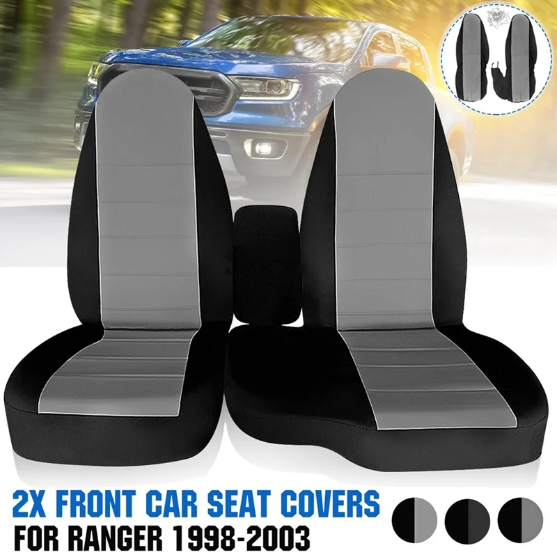 2PCS For Ford Ranger 60/40 High Back Seat Cover Front Car Seat Cover Cushion No Armrest Cover 1998 -2003