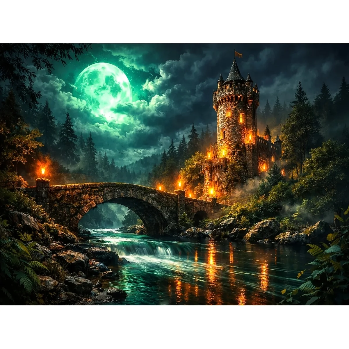 

500/1000/1200/2000PCS Puzzles Moon Castle Jigsaw DIY Modern Home Decor Family Interactive Gift Birthday Gifts