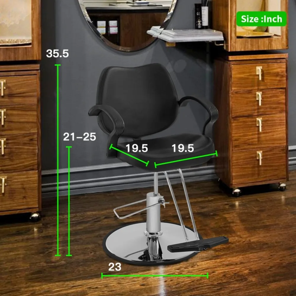كرسي الحلاق |   كرسي التصميم الهيدروليكي |   جلد PU، ارتفاع قابل للتعديل، مسند للقدمين، قاعدة كروم مضادة للانزلاق، إطار فولاذي عالي التحمل