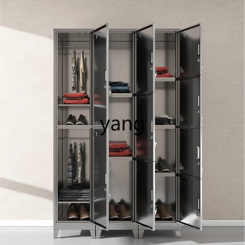 

LHstainless steel locker storage multi-grid shoe cabinet multi-door cupboard with standing foot