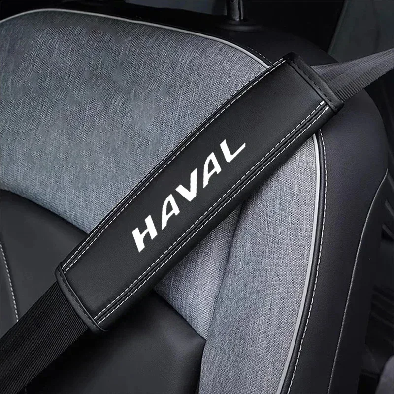 2Pcs Top Nappa Leather Car Seat Belt Shoulder Cover For Haval H6 Dargo M6 H9 H6S F7 F7X Jolion X DOG XY H2 H3 H5 H7 H8 M4 F7H