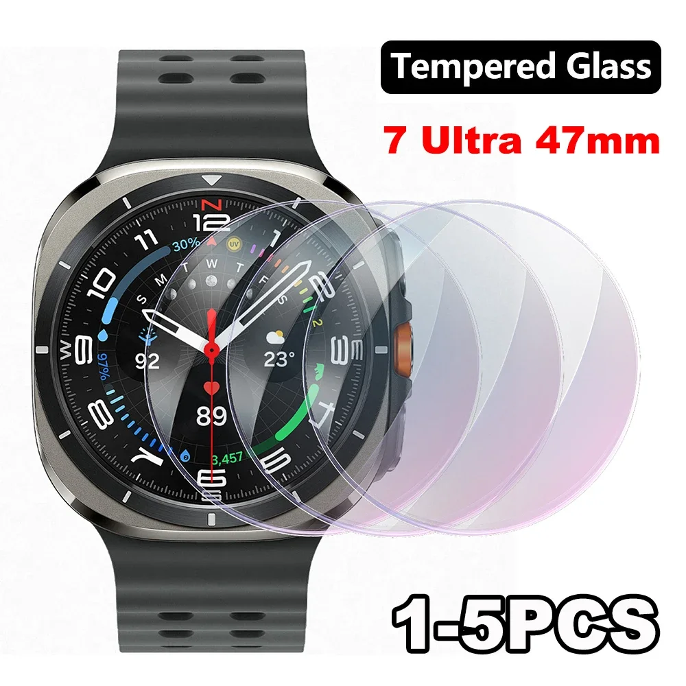 1-5PCS  9H Tempered Glass Film For Samsung Galaxy Watch 7 Ultra 47mm Anti-Scratch Screen Protector For Galaxy Watch 7 40mm 44mm