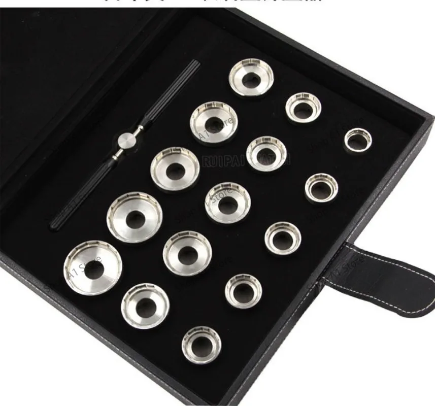 316 Stainless Steel Watch Back Opener 15pcs Watchmaker Repair Tool Kit