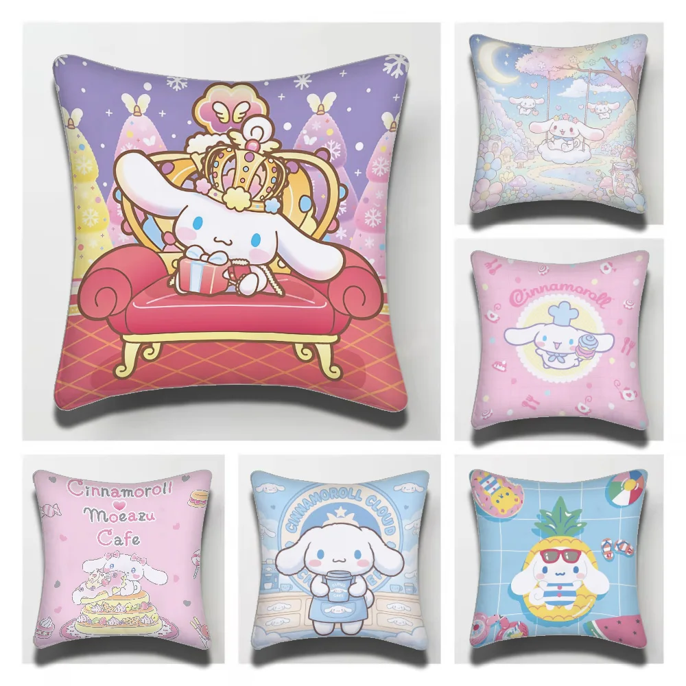 Sanrio Cinnamoroll Pillowcase toon Gift Cushion Cover Bedroom Home Sofa Chair Seat Decor pillow case