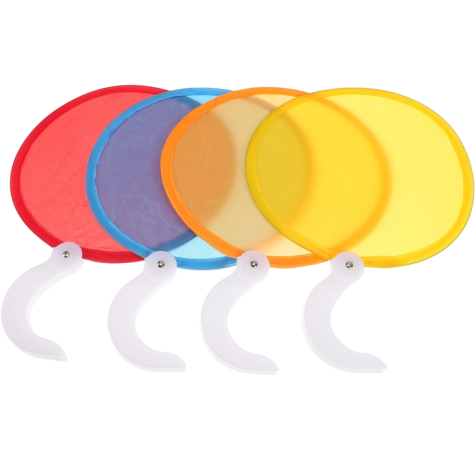

4 Pcs Portable Folding Fan Foldable Blank Painting Plastic Diy Graffiti