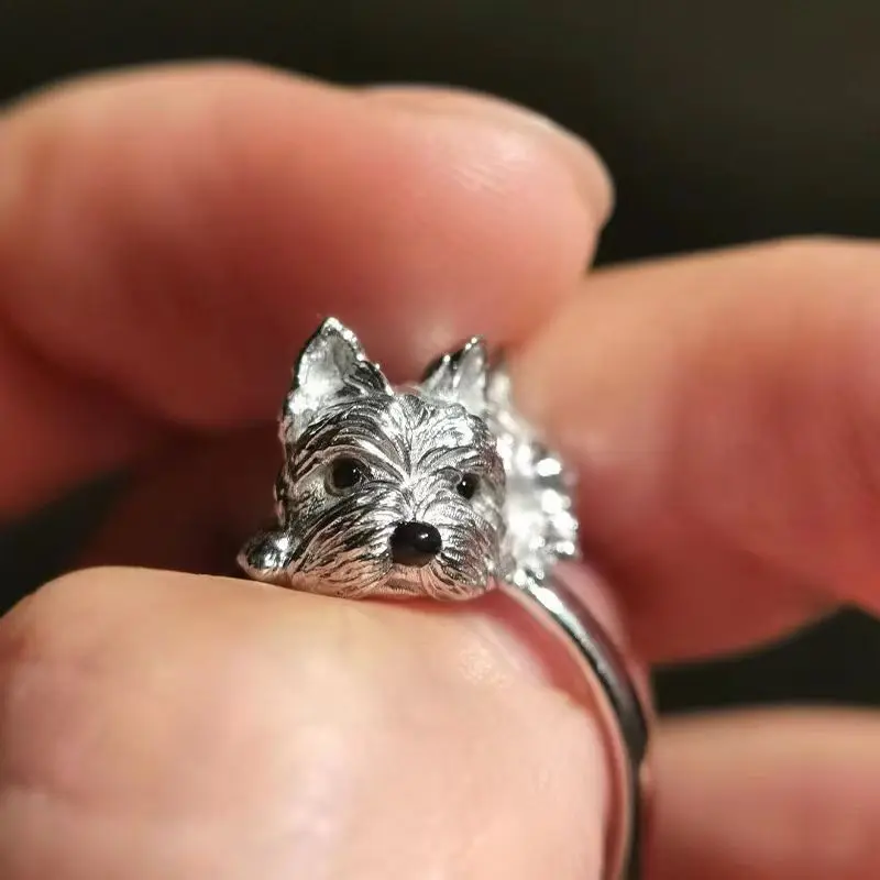 Anillos abiertos para perros y mascotas para mujer, accesorios de joyería de Año Nuevo a la moda, Retro, regalo del Día de San Valentín, anillos de fiesta