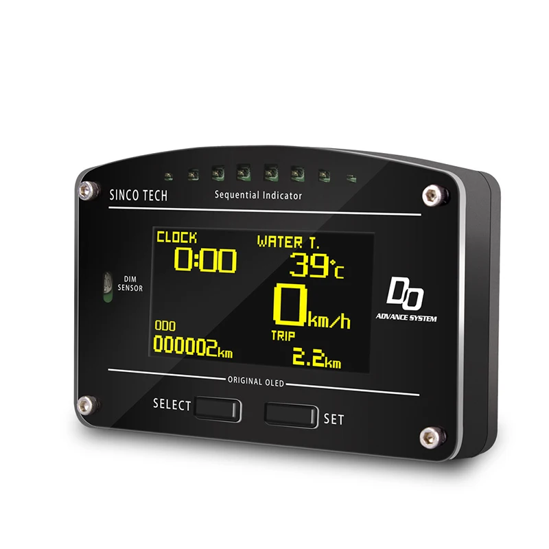 Racing modified Car Multi-function Instrument DO907 Combination Instrument Speed / Mileage / Temperature display