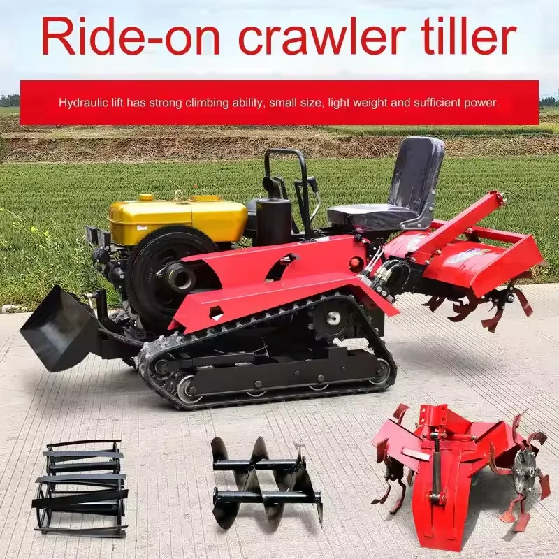 Multi Functionele Rupsband Cultivator, Vierwielige Tractor, Landbouwmachines 25pk, Hot Selling