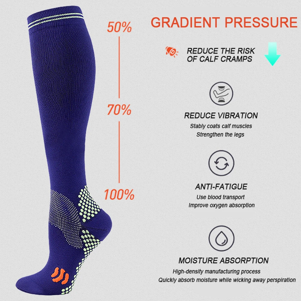 Compression Socks 20-30 mmHg For Man Women Marathon Running Bicycle Nylon Socks For Elastic Prevention Of Varicose Veins Antigue