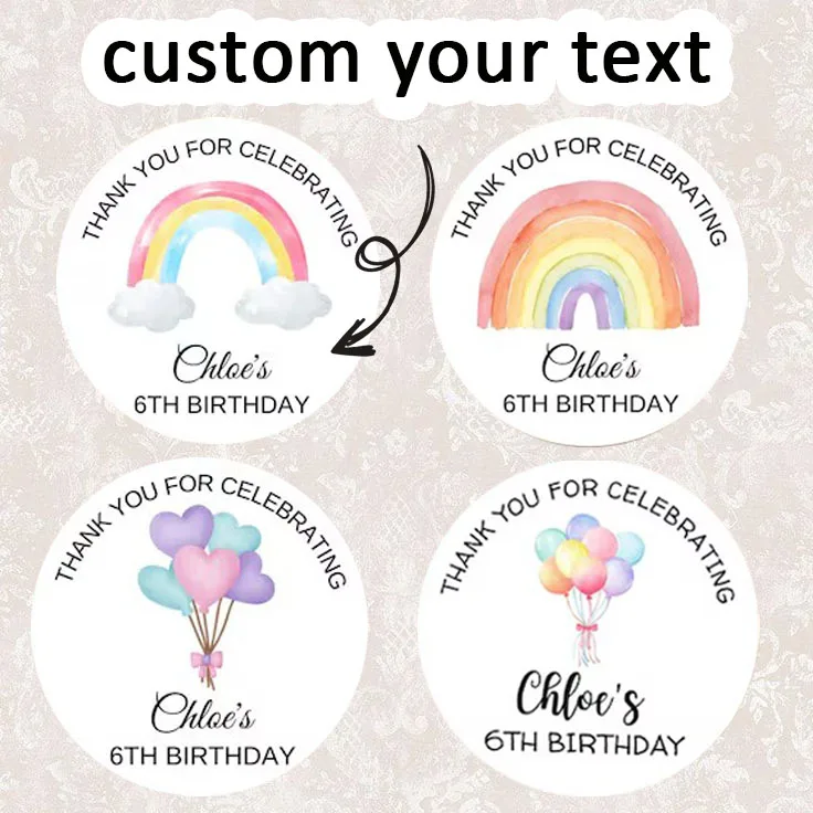 

90pcs Custom Personalized Name & Birthday Stickers (For Baptism, Parties & Gift Wrapping)
