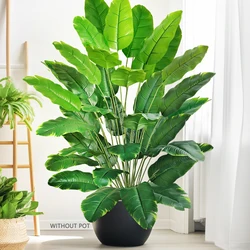 60-120cm（47.2in) Artificial Tropical Palm Tree Fake Banana Plant Leaves Real Touch Strelitzia Plastic Plant for Home Garden