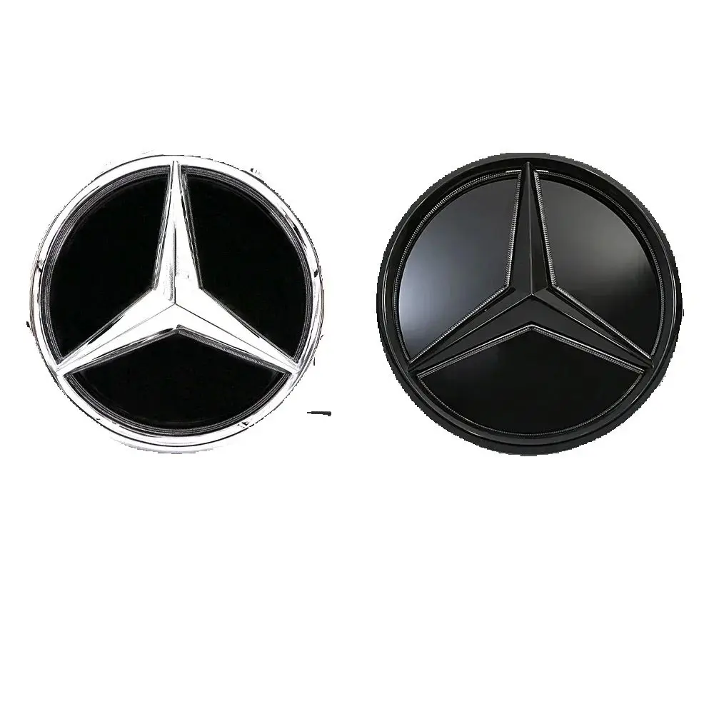 

For Mercedes Benz B C GLK-Class 2008-14 LED Mirror Emblem Light Car Silver And Black Front Grille Illuminated Logo Star Badge