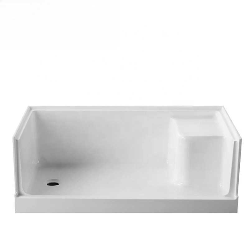 

Bathroom acrylic shower base with seat shower floor tray