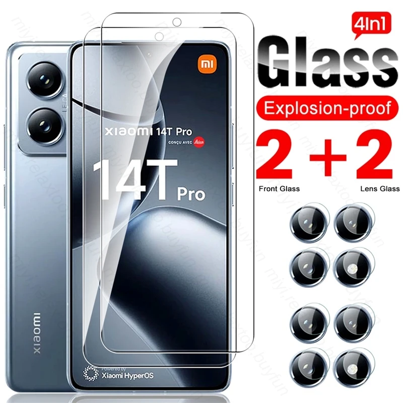 4 In 1 9H Tempered Glass Case For Xiaomi 14T Pro Xiami Xaomi Xiomi Mi14T Xiaomi14T Mi 14 T 14TPro Camera Screen Protector Cover