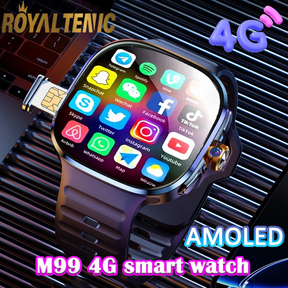 

Новые умные часы M99 5G 4G сотовой версии, 2,4-дюймовый Amoled с большим экраном, Android Смарт-часы с поворотной камерой, слот для SIM-карты WIFI