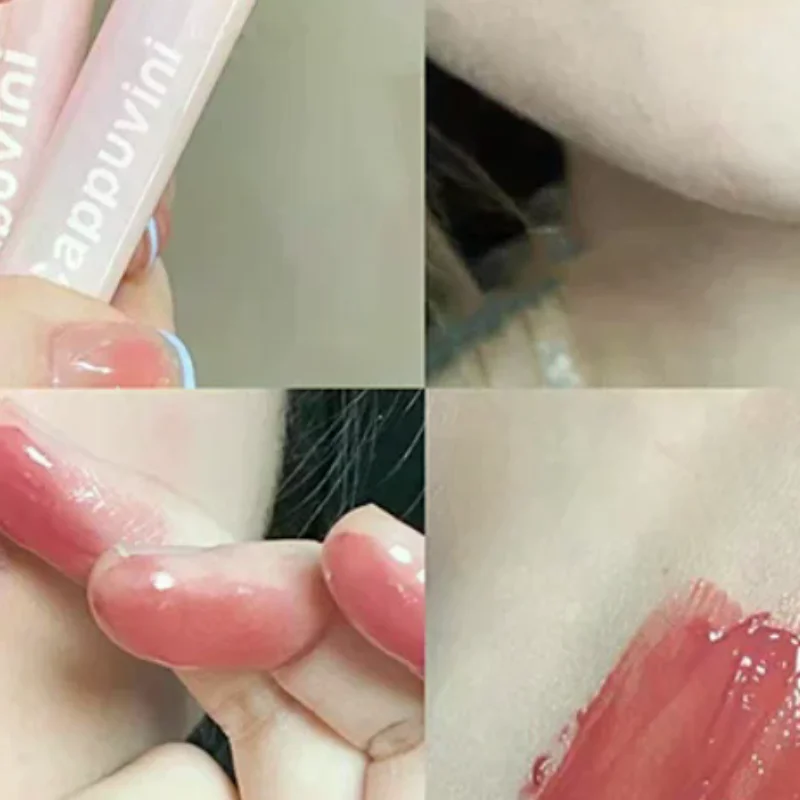 Cereja vermelho à prova d'água acabamento espelhado brilho labial nude marrom claro matiz vidro óleo labial maquiagem líquida para aparência volumosa