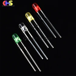 100pcs 3mm LED No edging Light Emitting Diode Red Blue Green White Yellow Short leg 18mm Use for Mechanical Keyboard