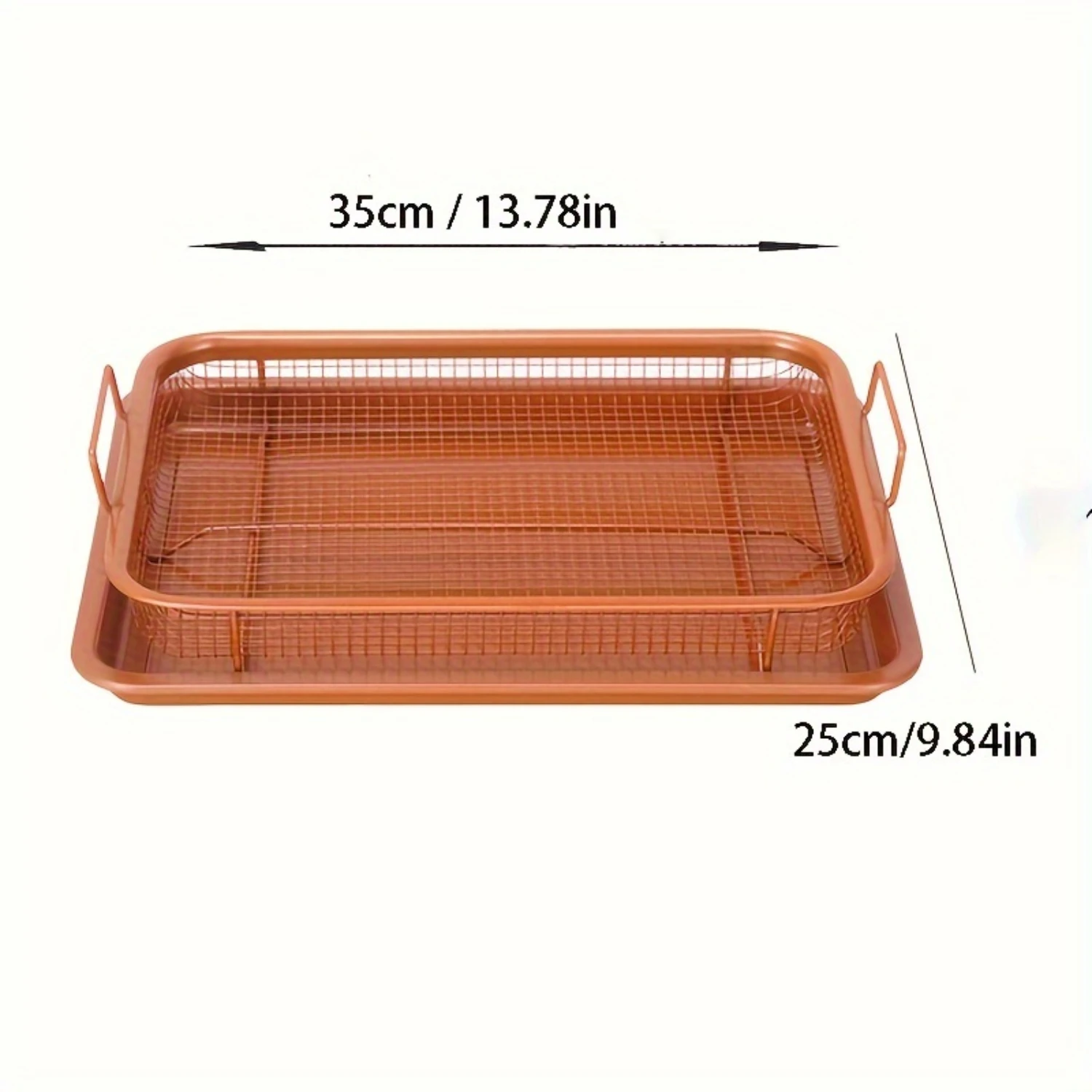 

Stainless Steel Baking Pan with Mesh Rack for Air Fryer, BBQ Tool Accessory