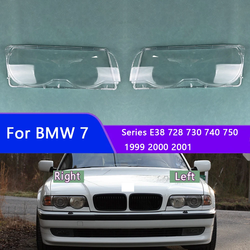 

For BMW 7 Series E38 728 730 740 750 1999-2001 Headlight Protective Cover Headlamp Shell Transparent Plexiglass Outer Cover
