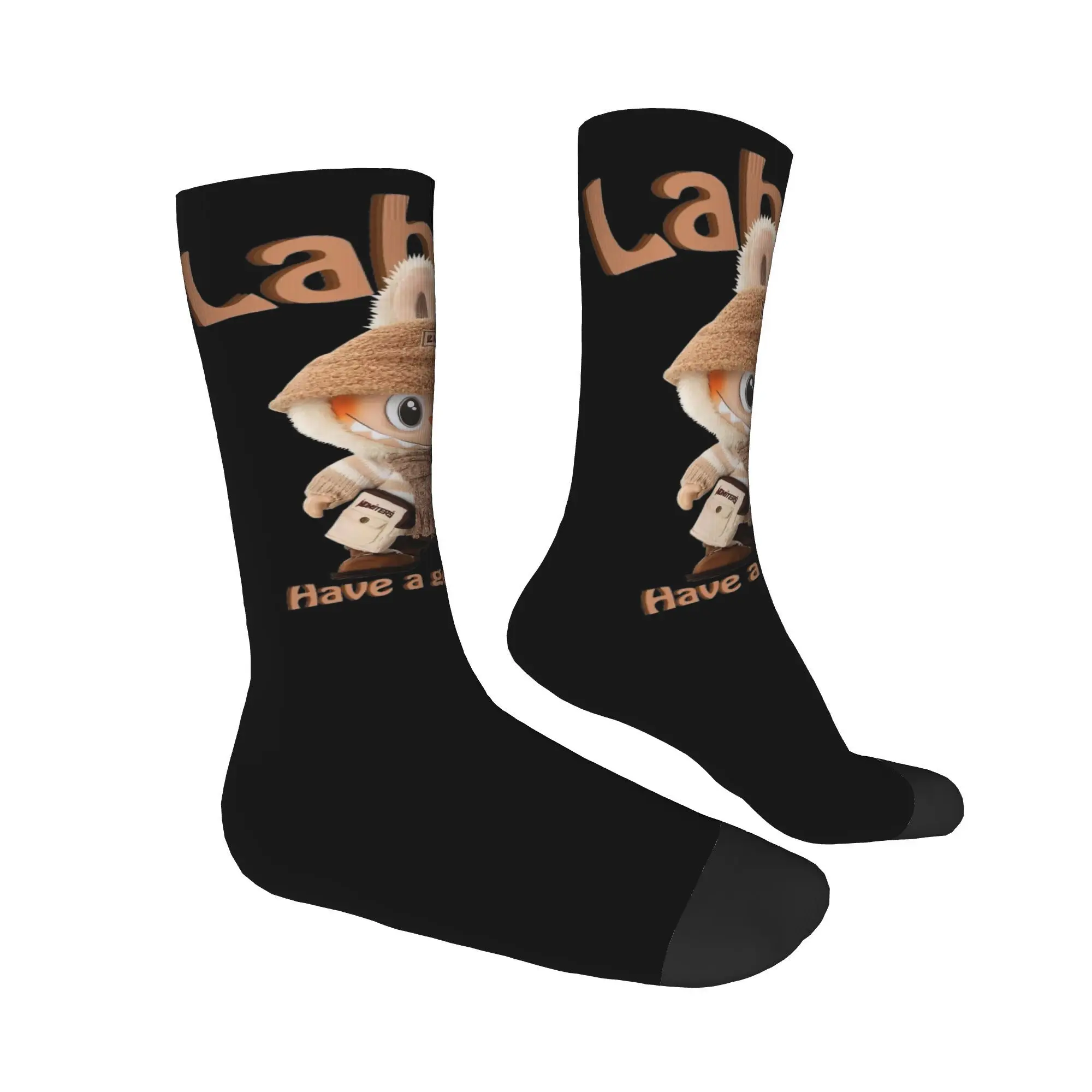 Calcetines unisex Labubu desnudos tienen buena vez Popmart calcetines casuales absorbentes del sudor pequeños regalos