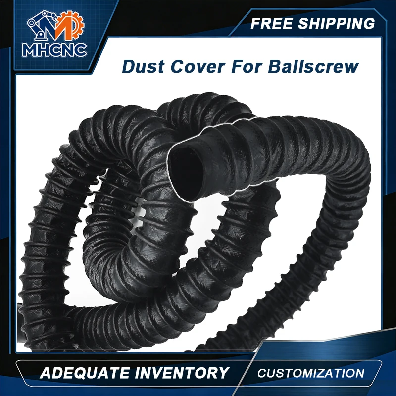 

MHCNC 1PC Round Bellow Dust Cover 500mm 1000mm for Ballscrew 25‑40mm ID Air Cylinder Protective Sleeve for CNC Automation Robot