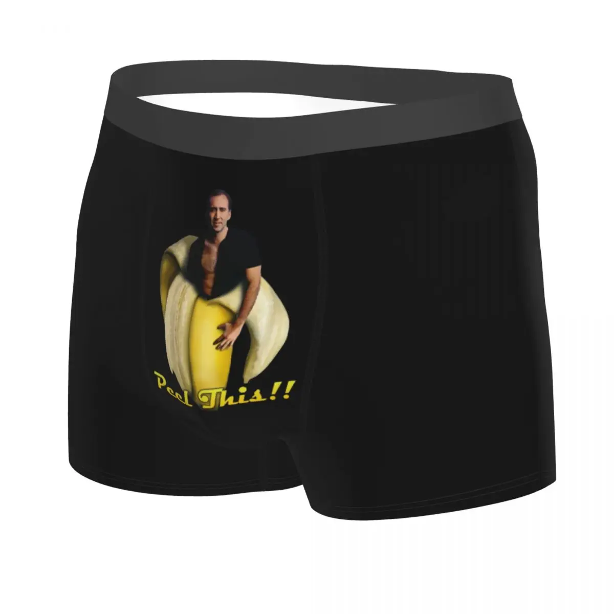 Custom Banana Nicolas Cage Underwear Men Breathable Funny Meme Boxer Briefs Shorts Panties Soft Sexy Underpants For Homme