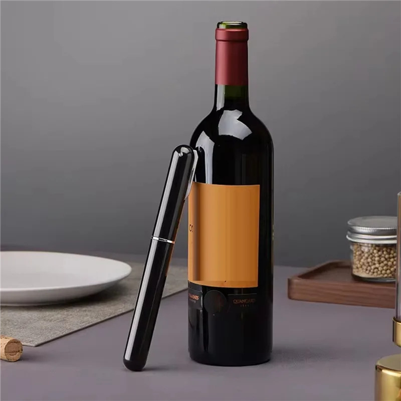 SEWS-4X Air Pump Wine Bottle Opener Pen Portable Plastic Cork Remover Safety Wine Pneumatic Bottle Opener Needle Red+Black