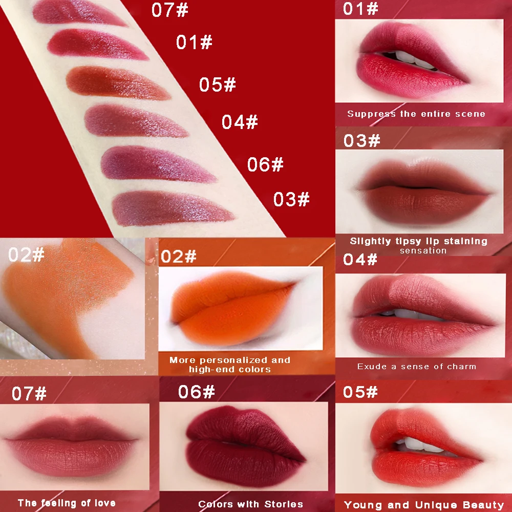 Matte Liquid Lipstick Waterproof Long Lasting Velvet Mate Nude Red Lip Gloss Lint Tube Makeup Cosmetic Lipsticks Lipgloss