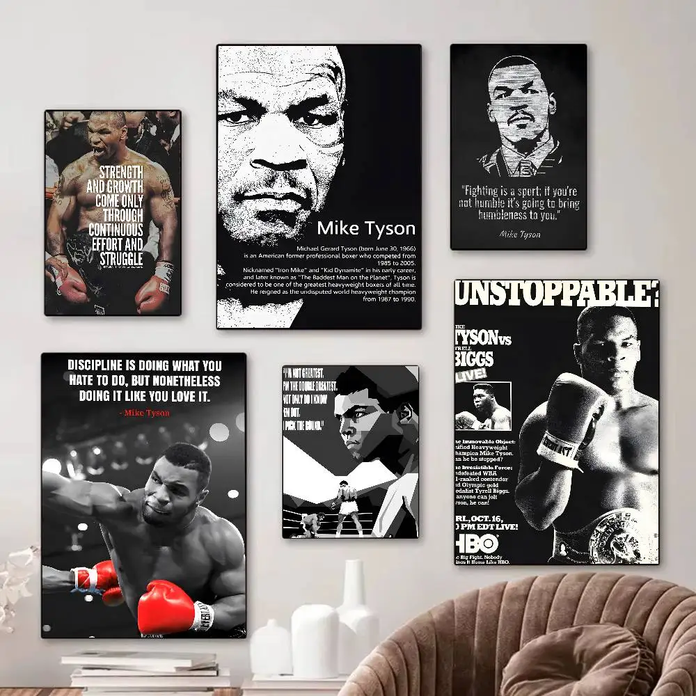 

Boxer Mike Tyson inspirational quotes Classic Vintage Posters Decoracion Painting Wall Art White Kraft Paper Kawaii Room Decor