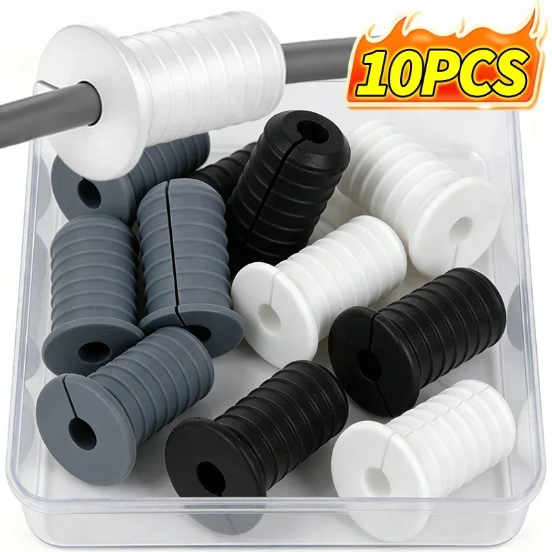 1/10Pcs Silicone Cable Grommets Threaded Cable Routing Wall Plug Threaded Locking Dustproof Sealing Home Wire Protective Cover