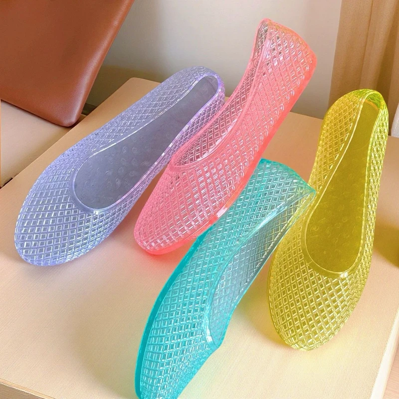 

2026 Summer New Women's Sandals Simple Versatile Women's Jelly Shoes Comfort Anti Slip Women Hollow Flat Beach Shoes Sandalias
