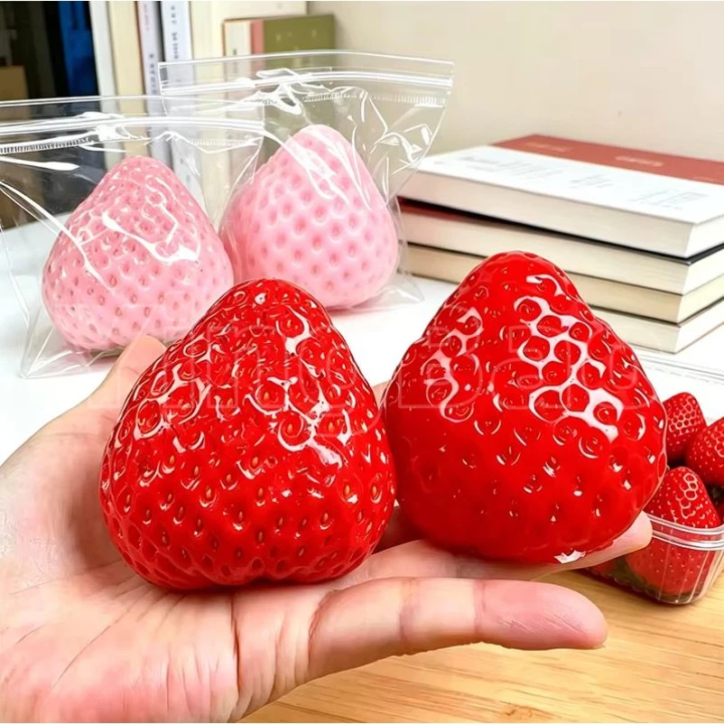 1/2/3Pcs Strawberry Taba Squishy Fidget Toy-Slow Rebound Stress Relief Toy for Kids, Adults, Office & Party Favors-Squeeze Gifts
