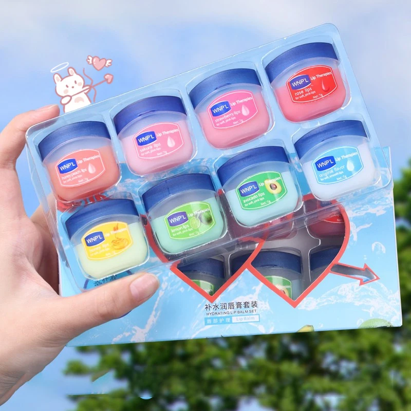 4/6/8pcs Fruit Series Lip Balm Set Set Moisturizing Refreshing Non-sticky Anti-cracked Lip Mask Vaseline For Lips Makeup