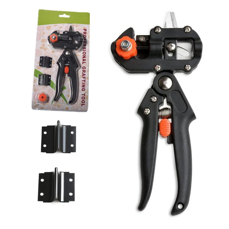 Professional 3 Blade Omega-type V-type U-type Grafting Pruner Black Color ( Tape Included)