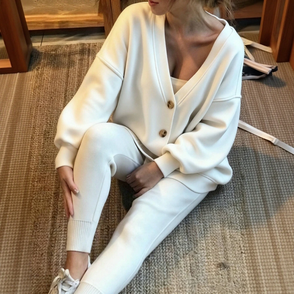 Lässige Passform, Anzughose, Herbstkollektion, kein Dekorationsstil, elegantes Damen-Set, lange Hose, Ensemble, modische Hose