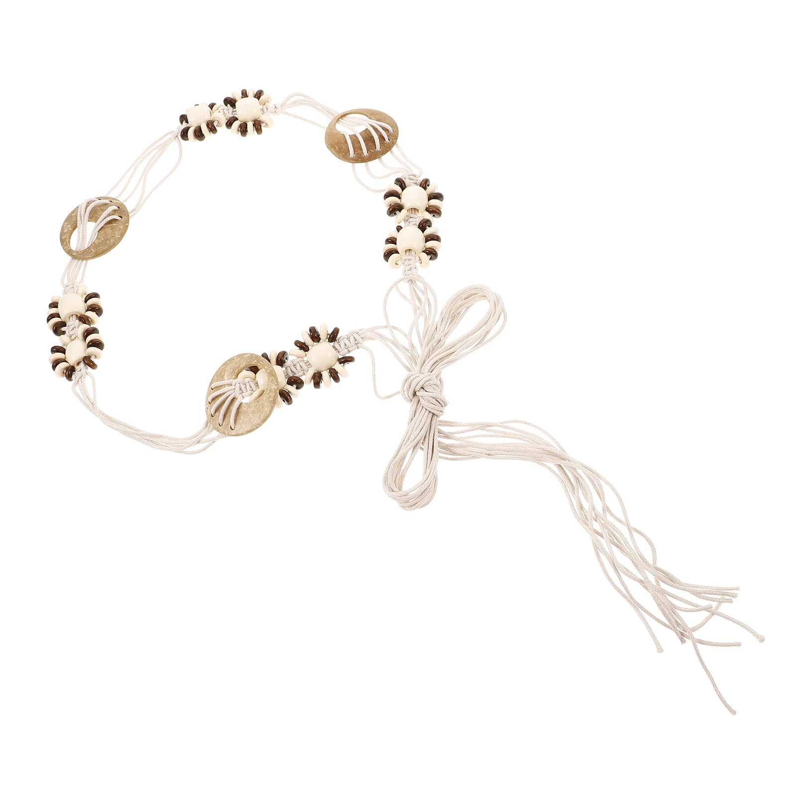 

Bohemian Belts for Women Adjustable Wax Rope Shell Woven Belt Straw Braided Beach Style Boho Waist Accessories