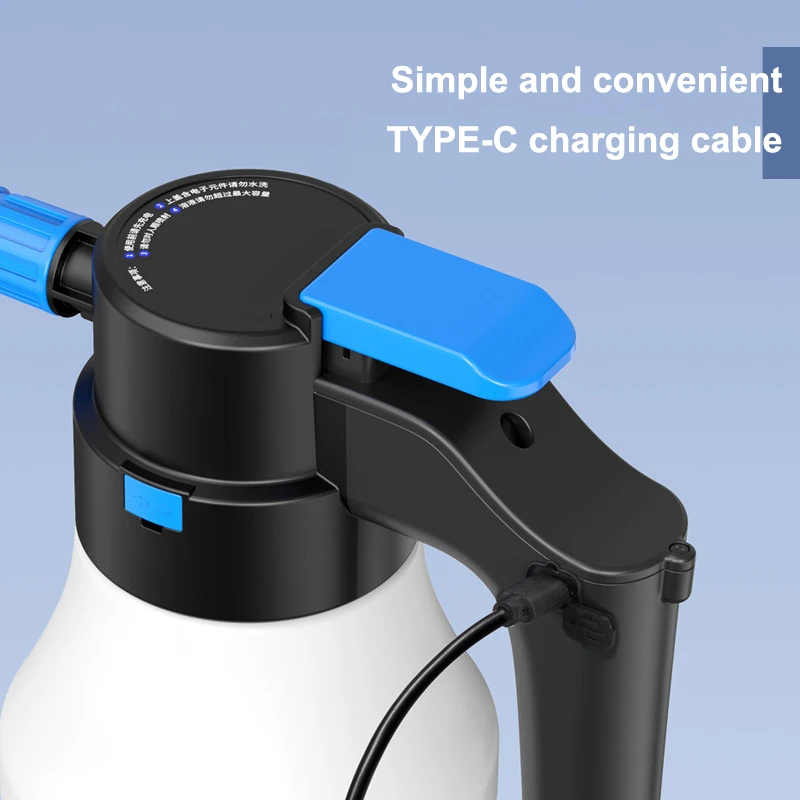 SEAMETAL 1.5L Car Electric Foam Spray Bottle Wireless Charging Pneumatic Sprayer Fast Foaming Bottle Car Wash Household Garden image 5