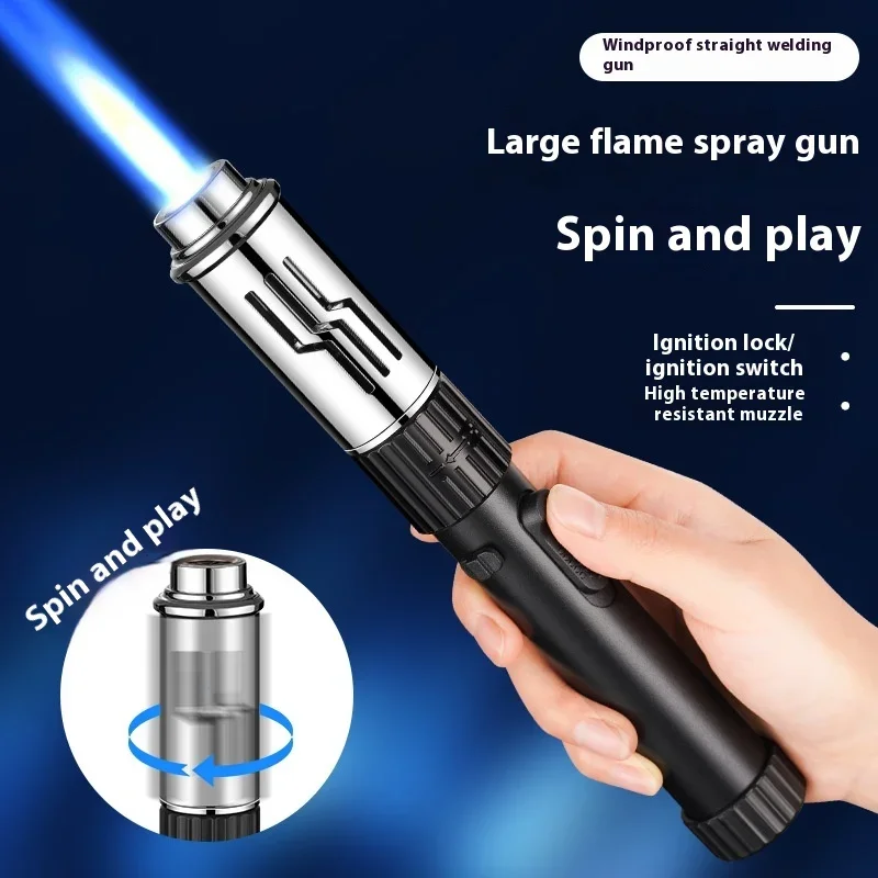 Metal Gas Lighter Powerful Kitchen Cooking Torch Flame Jet Barbecue Smoking Accessories Windproof Candle Turbo Cigar Lighters