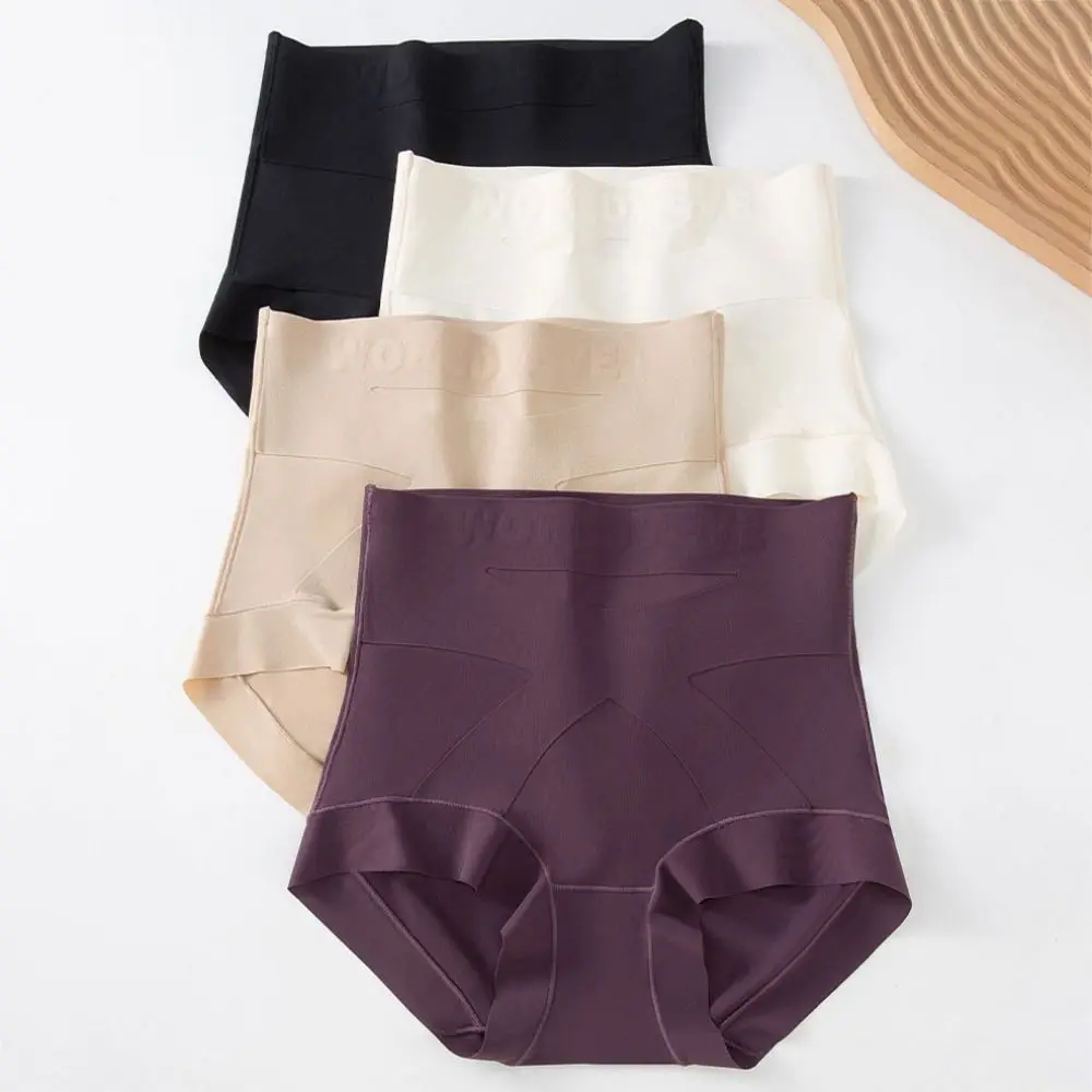 ملابس داخلية عالية الخصر من القطن المنشعب ملابس داخلية بدون خياطة للنساء للتحكم في البطن وحزام متقاطع ورافع للمؤخرة يوميًا #1