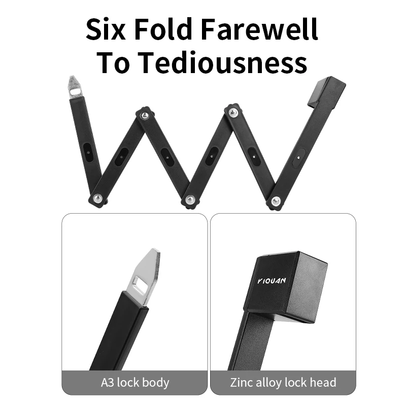 Antitheft Portable Bicycle Folding Lock Sturdy Durable Cycling Lock With Keys Waterproof Security Bicycle Lock