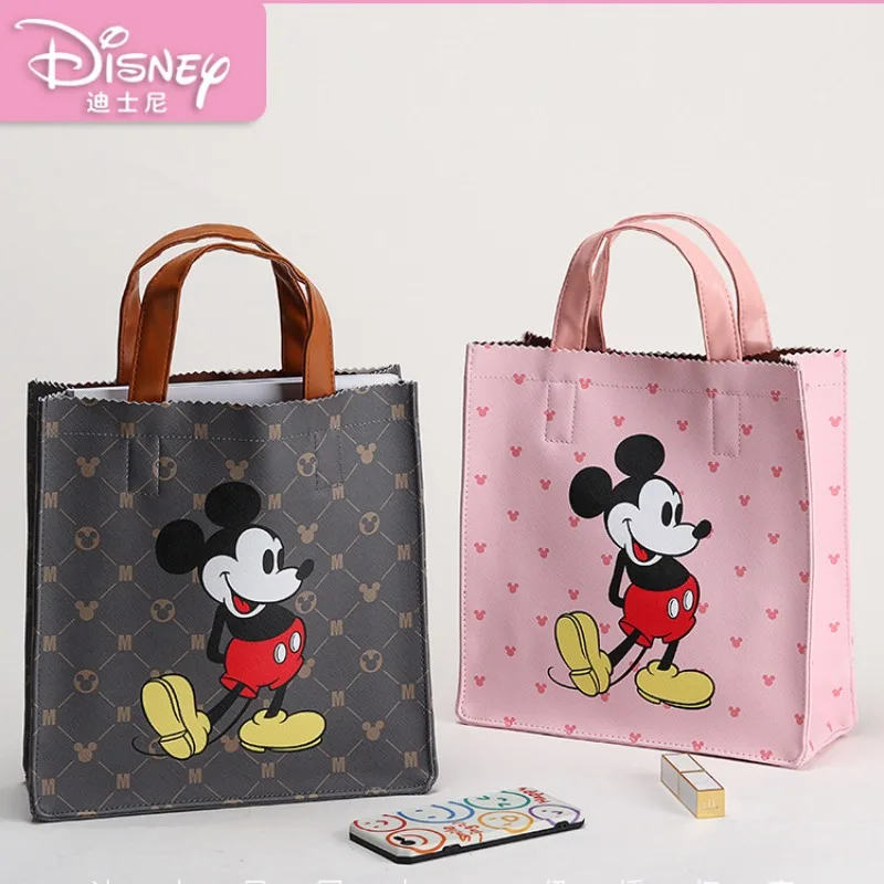 

Disney Original PVC Leather Micky Handbag Cartoon Fashion Student Printed Tote Bags Waterproof Cute Shopping Packet