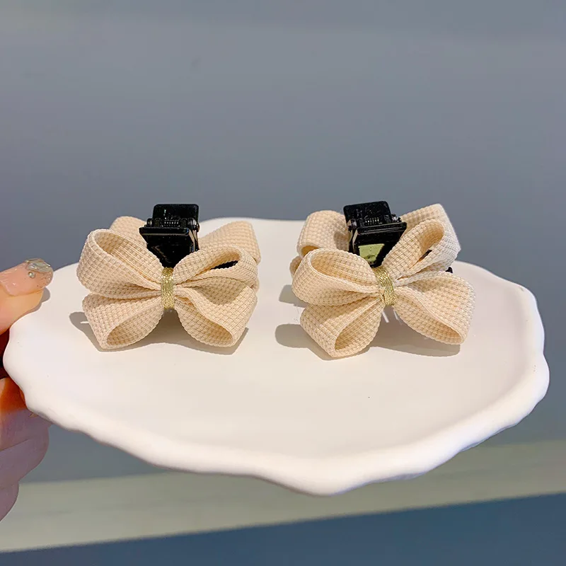 2 buah mode sederhana manis busur rambut kecil cakar untuk wanita gadis pesta aksesoris rambut