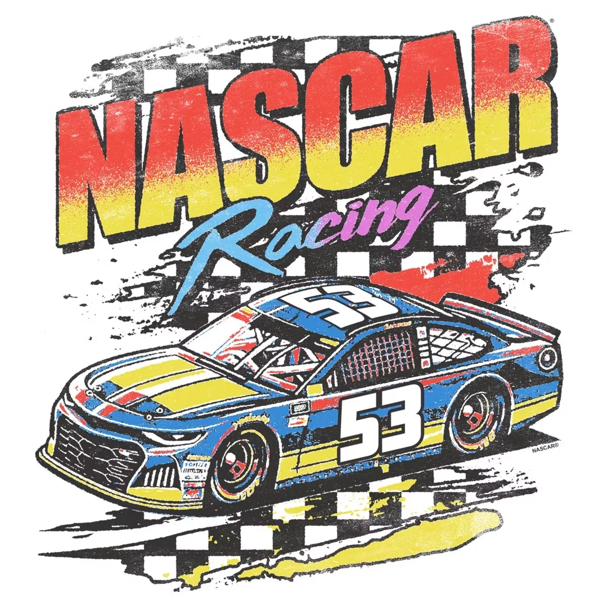 NASCAR Retro Racing Car Number 53 Graphic T-Shirt Cotton Men Women Streetwear Tee