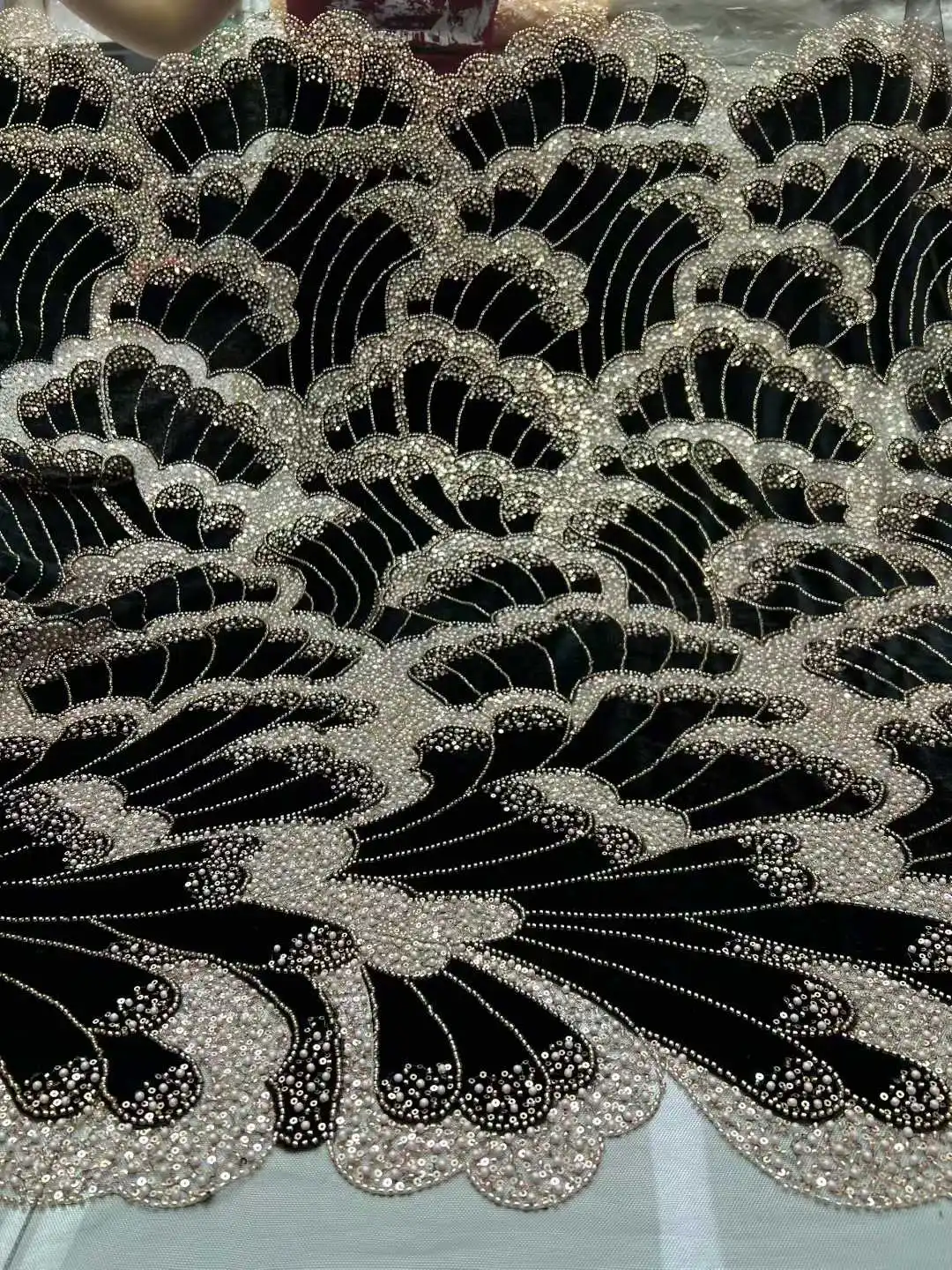 الأفريقي النيجيري 2026 مطرز التطريز الدانتيل الراقية الفاخرة الفرنسية الترتر صافي أقمشة الدانتيل لحفل الزفاف فستان المرأة CC1830 #2