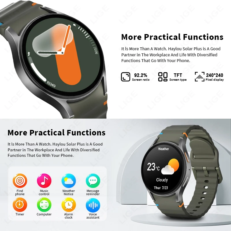 LIGE 2025 New Fashion Smart Watch Heart Rate Blood Oxygen Monitoring Men Women HD Voice Call Sports Smartwatches Custom Dial